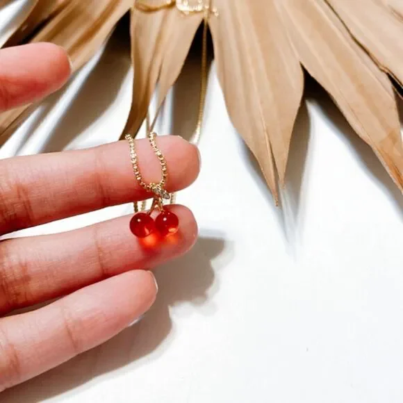 Red cherry necklace #1011 - Picture 3 of 3